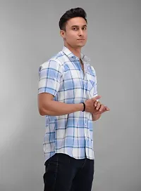 Trendy Multicoloured Cotton Half Sleeve Checked Shirts for Men-thumb2