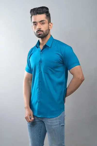 Reliable Blend Short Sleeves Casual Shirt For Men