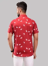 Reliable Red Cotton Short Sleeves Casual Shirt For Men-thumb1