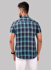 Reliable Green Cotton Blend Short Sleeves Casual Shirt For Men-thumb1