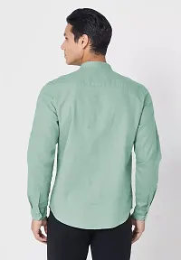 Trendy Green Cotton Blend Full Sleeve Solid Shirts for Men-thumb1