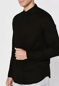 Reliable Black Cotton Blend Long Sleeves Casual Shirt For Men-thumb2
