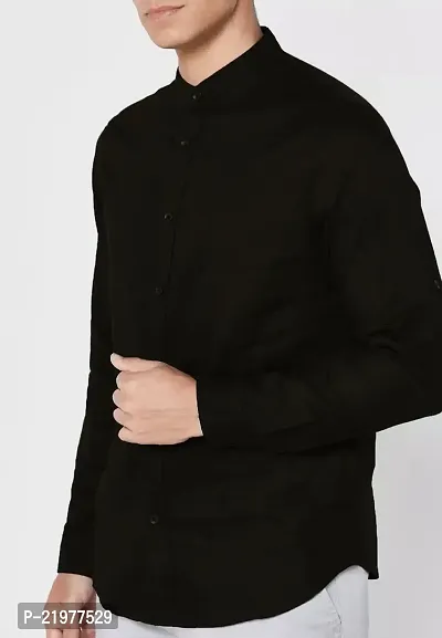 Reliable Black Cotton Blend Long Sleeves Casual Shirt For Men-thumb3