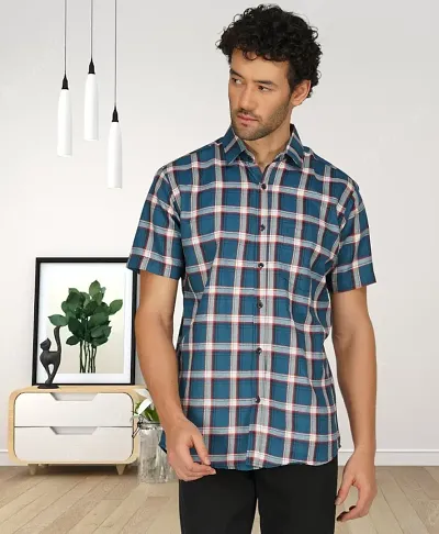 Comfortable Cotton Blend Short Sleeves Casual Shirt 