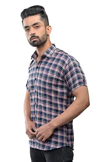 BASE 41 Men's Checkered Slim Fit Casual Shirt-thumb2