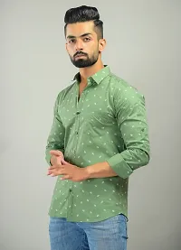 Reliable Green Cotton Long Sleeves Casual Shirt For Men-thumb2