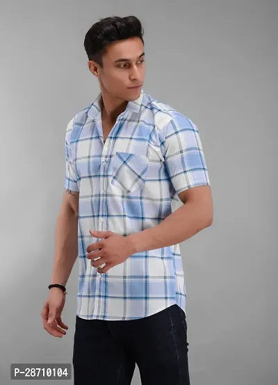 Trendy Multicoloured Cotton Half Sleeve Checked Shirts for Men-thumb4