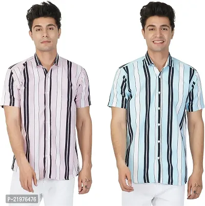 Reliable Multicoloured Cotton Short Sleeves Casual Shirt For Men-thumb0