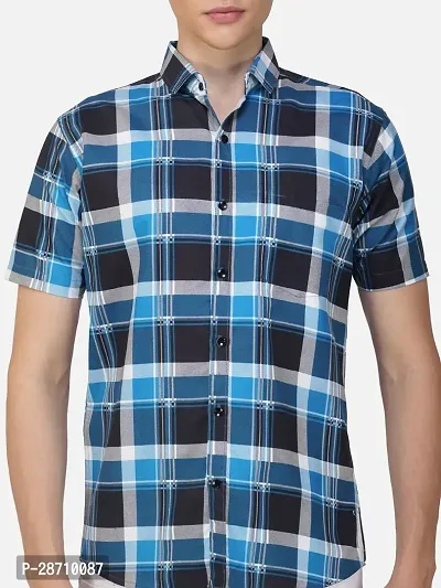 Trendy Multicoloured Cotton Blend Half Sleeve Checked Shirts for Men-thumb5