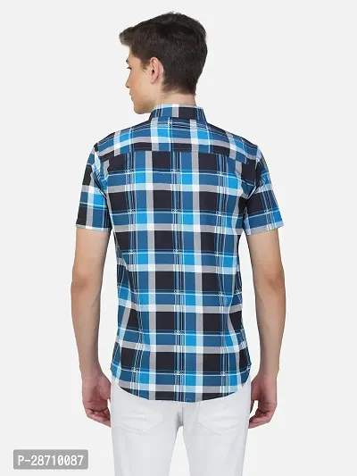 Trendy Multicoloured Cotton Blend Half Sleeve Checked Shirts for Men-thumb2