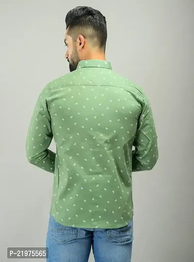 Reliable Green Cotton Long Sleeves Casual Shirt For Men-thumb2