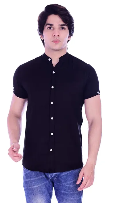 Fabulous Crepe Solid Casual Shirts For Men