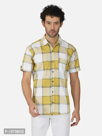 Mens Checkered Casual Half Shirt