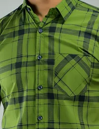 Mens Checkered Casual Half Shirt-thumb2