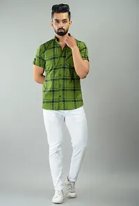 Mens Checkered Casual Half Shirt-thumb3