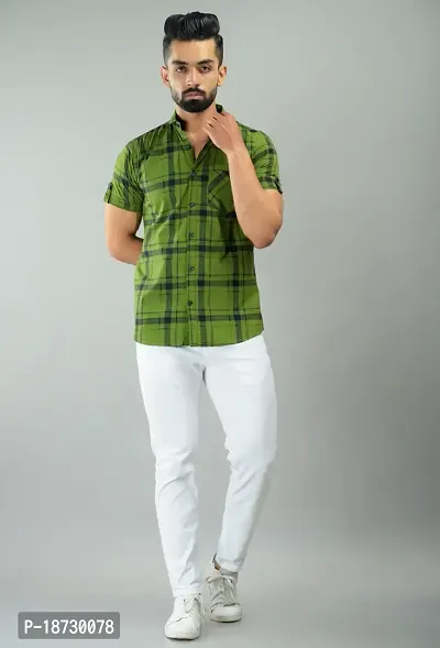 Mens Checkered Casual Half Shirt-thumb4