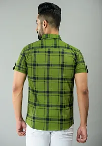 Mens Checkered Casual Half Shirt-thumb4