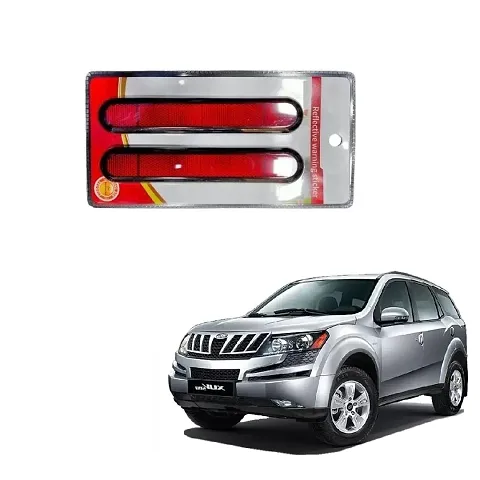 Car reflector sticker type red colour warning safety non electric light strips set of 2 pcs suitable for Mahindra XUV-500 Type-1