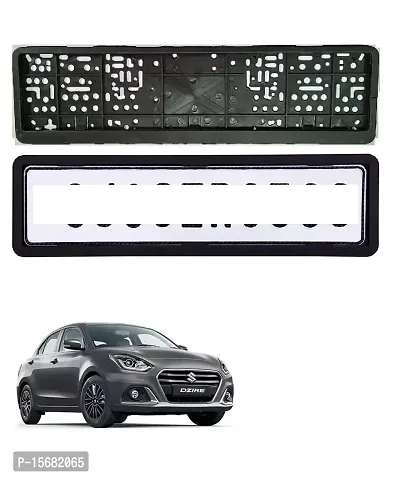 Car Number Plate Frame Protective Holder Made with Durable Plastic 2 pcs Universal Item Front/Back Side Suitable for Maruti Suzuki Swift Dzire 2017 to 2022-thumb0