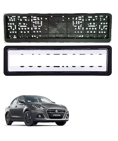 Car Number Plate Frame Protective Holder Made with Durable Plastic 2 pcs Universal Item Front/Back Side Suitable for Maruti Suzuki Swift Dzire 2017 to 2022