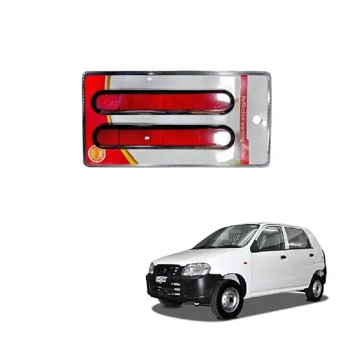 SPREADX Car reflector sticker type red colour warning safety non electric light strips set of 2 pcs suitable for Maruti Suzuki Alto
