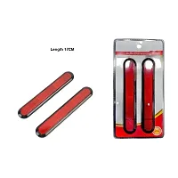 Car reflector sticker type red colour warning safety non electric light strips set of 2 pcs suitable for Maruti 800-thumb1