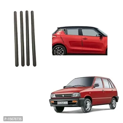 Stylish Car Bendable Door  Bumper Guard Long Length Universal fit Set of 4 Gives Extra Protection Black Colour Suitable for Maruti 800-thumb0