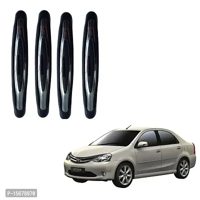 Car Compact Black Colour Elegant Door Guard Protection Universal Type Set of 4 pcs Suitable for Toyota Etios-thumb0