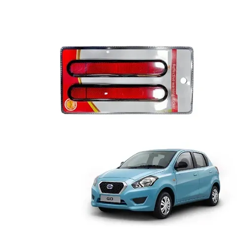 Car reflector sticker type red colour warning safety non electric light strips set of 2 pcs suitable for Datsun Go