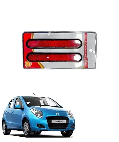Car reflector sticker type red colour warning safety non electric light strips set of 2 pcs suitable for Maruti Suzuki A-Star