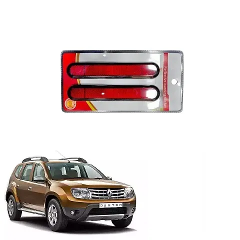 Car reflector sticker type red colour warning safety non electric light strips set of 2 pcs suitable for Renault Duster Type-1