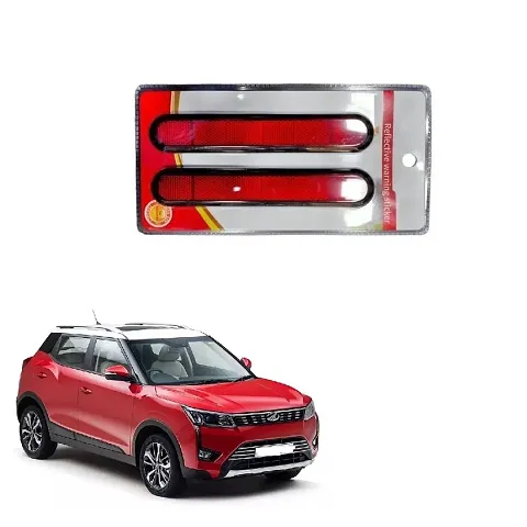 SPREADX Car reflector sticker type red colour warning safety non electric light strips set of 2 pcs suitable for Mahindra XUV-300