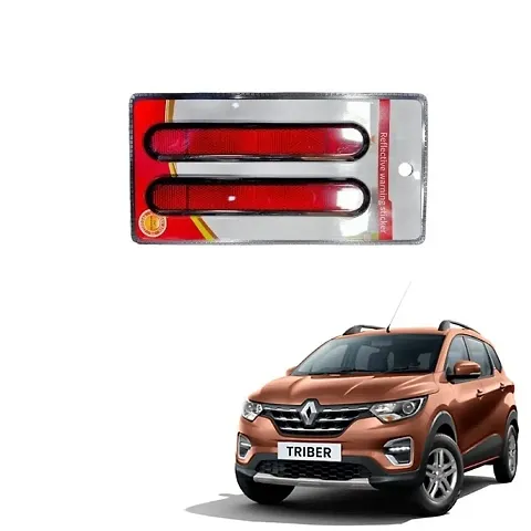 SPREADX Car reflector sticker type red colour warning safety non electric light strips set of 2 pcs suitable for Renault Triber