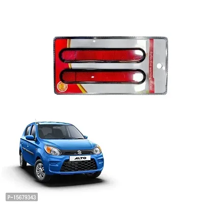 Car reflector sticker type red colour warning safety non electric light strips set of 2 pcs suitable for Maruti Suzuki Alto 2019 onward-thumb0