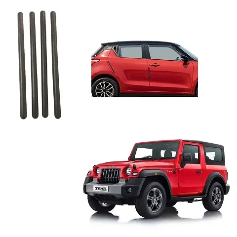 Stylish Car Bendable Door & Bumper Guard Long Length Universal fit Set of 4 Gives Extra Protection Black Colour Suitable for Mahindra Thar 2020 Onward