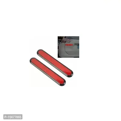 Car reflector sticker type red colour warning safety non electric light strips set of 2 pcs suitable for Mahindra Scorpio 2009 onward-thumb3