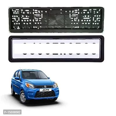 Car Number Plate Frame Protective Holder Made with Durable Plastic 2 pcs Universal Item Front / Back Side Suitable for Maruti Suzuki Alto 2019 Onward-thumb0