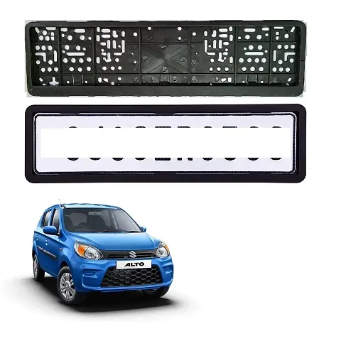 Car Number Plate Frame Protective Holder Made with Durable Plastic 2 pcs Universal Item Front / Back Side Suitable for Maruti Suzuki Alto 2019 Onward