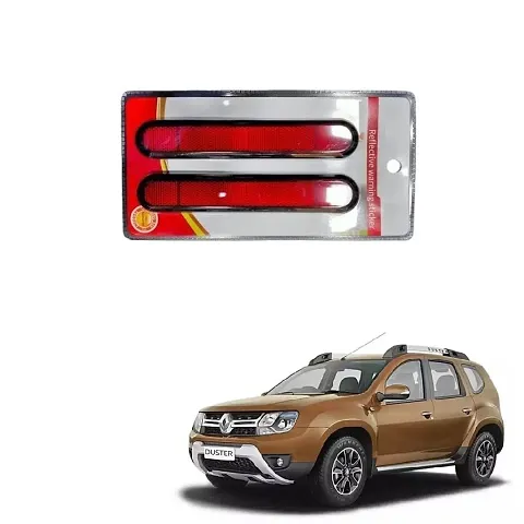 Car reflector sticker type red colour warning safety non electric light strips set of 2 pcs suitable for Renault Duster Type-2