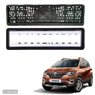 Car Number Plate Frame Protective Holder Made with Durable Plastic 2 pcs Universal Item Front / Back Side Suitable for Renault Triber-thumb0