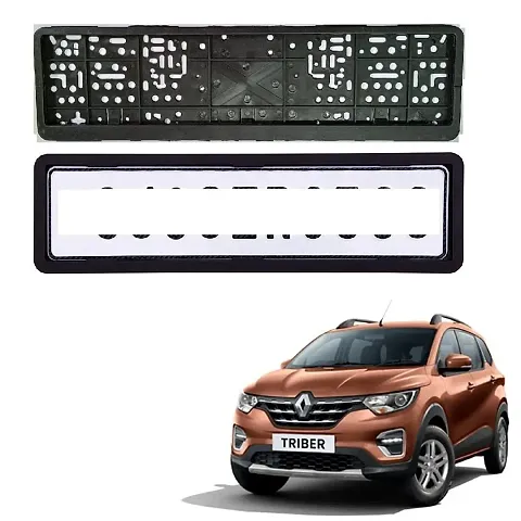 Car Number Plate Frame Protective Holder Made with Durable Plastic 2 pcs Universal Item Front / Back Side Suitable for Renault Triber