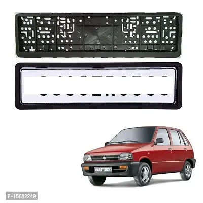 Car Number Plate Frame Protective Holder Made with Durable Plastic 2 pcs Universal Item Front/Back Side Suitable for Maruti 800-thumb0