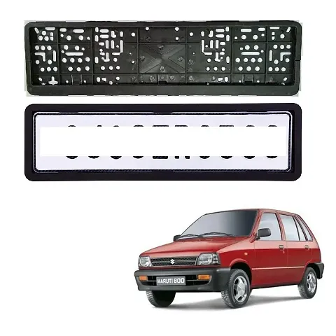 Car Number Plate Frame Protective Holder Made with Durable Plastic 2 pcs Universal Item Front/Back Side Suitable for Maruti 800