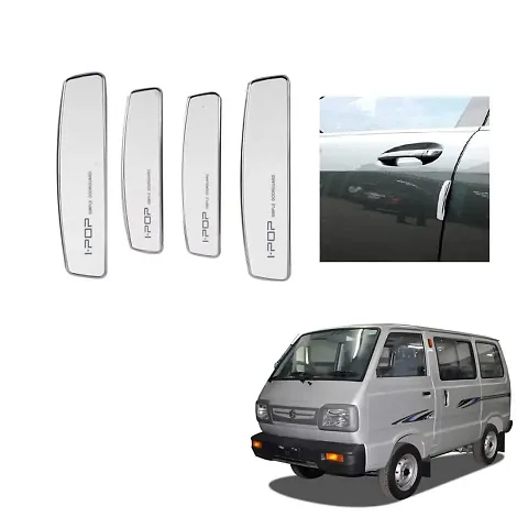 Car Stylish I-pop White Colour Elegant Door Guard Protection Universal Type Set of 4 pcs Suitable for Maruti Omni