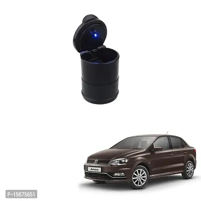 Stylish Car Black Colour Ashtray with Blue LED light Universal Decorative item suitable for V W Ameo