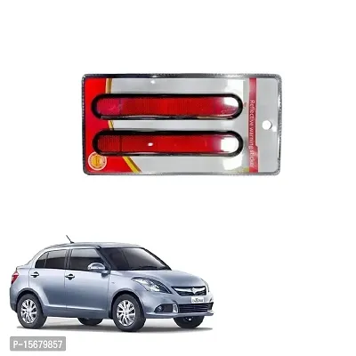 Car reflector sticker type red colour warning safety non electric light strips set of 2 pcs suitable for Maruti Suzuki Swift Dzire 2015 to 2017-thumb0