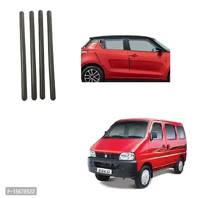 Stylish Car Bendable Door  Bumper Guard Long Length Universal fit Set of 4 Gives Extra Protection Black Colour Suitable for Maruti Suzuki Eeco-thumb0