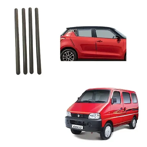 Stylish Car Bendable Door & Bumper Guard Long Length Universal fit Set of 4 Gives Extra Protection Black Colour Suitable for Maruti Suzuki Eeco