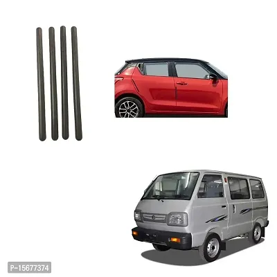 Stylish Car Bendable Door  Bumper Guard Long Length Universal fit Set of 4 Gives Extra Protection Black Colour Suitable for Maruti Omni-thumb0