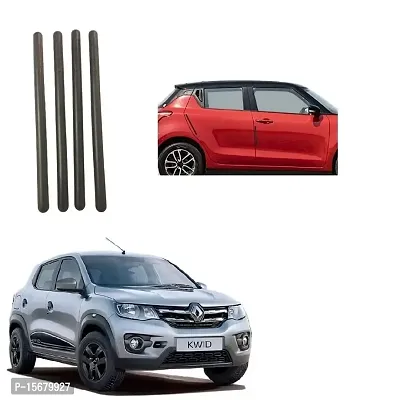 Stylish Car Bendable Door  Bumper Guard Long Length Universal fit Set of 4 Gives Extra Protection Black Colour Suitable for Renault Kwid-thumb0